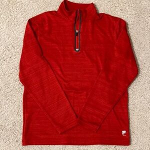FILA Sport Men’s 1/4 zip Athletic Shirt long sleeved Red S Small